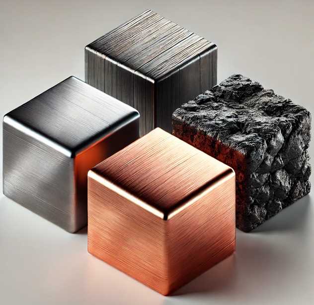 Cubo de hierro de carbon y cobre